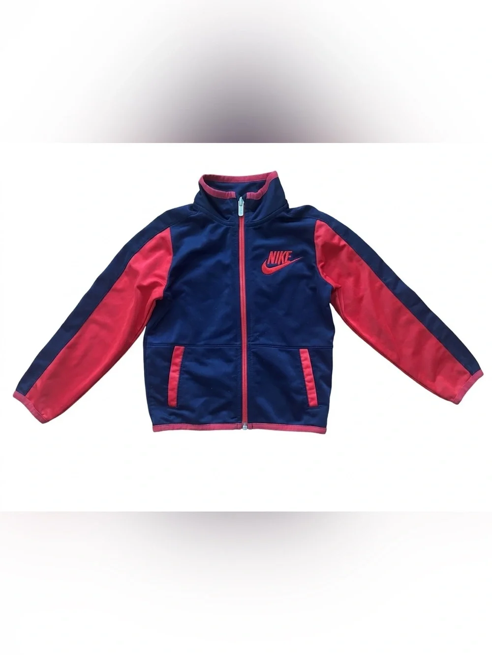 Nike Toddler Tracksuit Zip Up Jacket Navy Blue/Red 3T